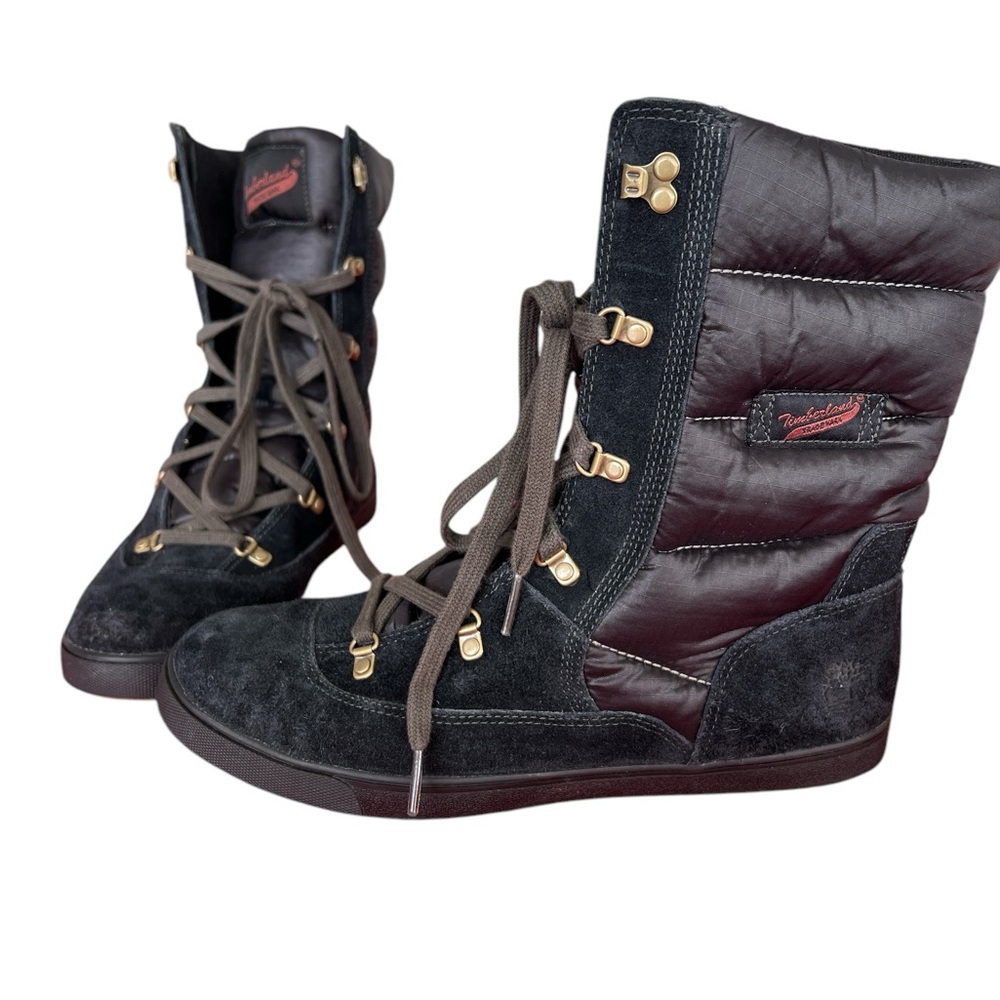 Timberland Women’s Blk Suede and Puffer Boots Sz 9